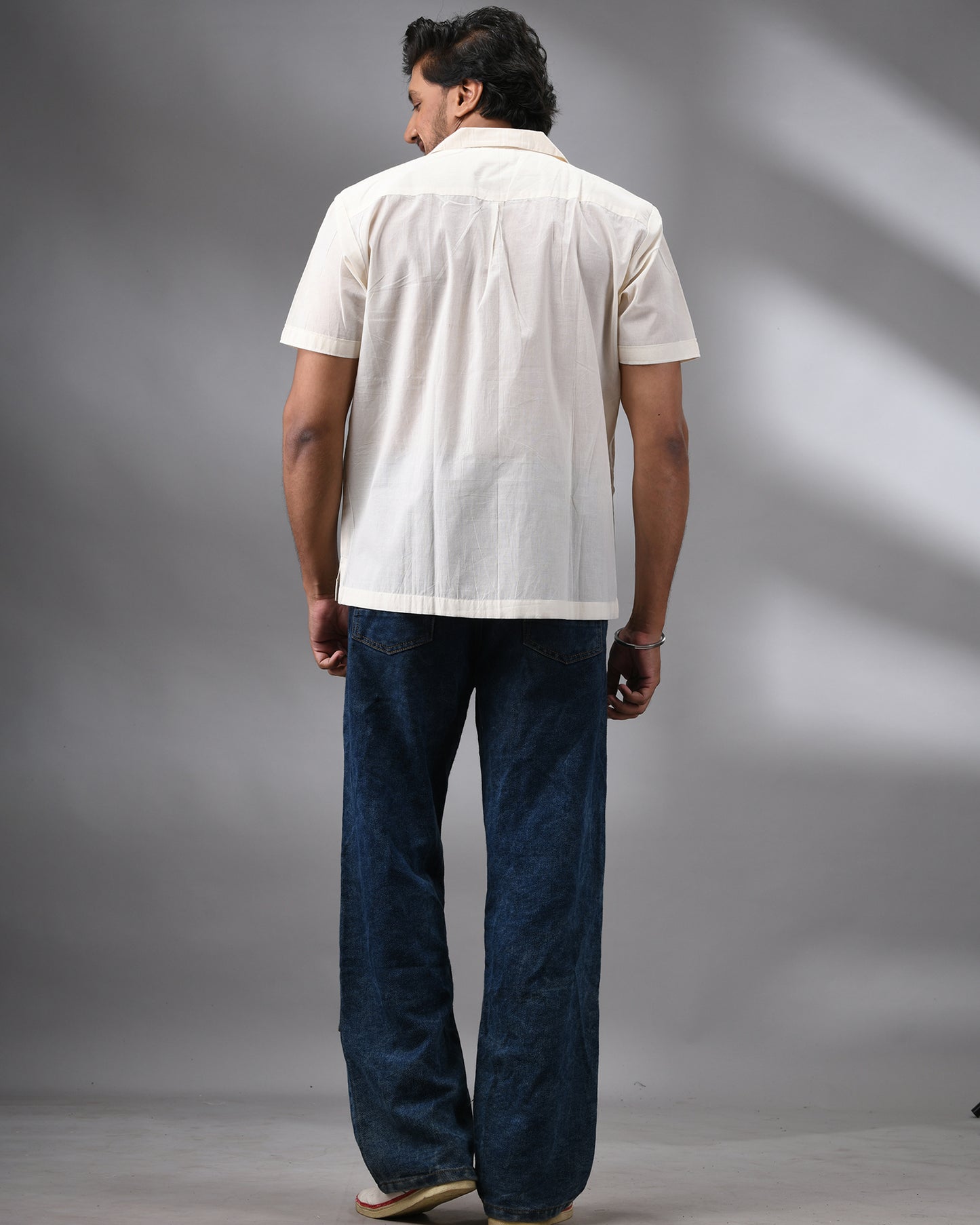 Parrot - Thread Embroidery Half Sleeve Cuban Collar Shirt 100% Cotton for Men (Unisex)