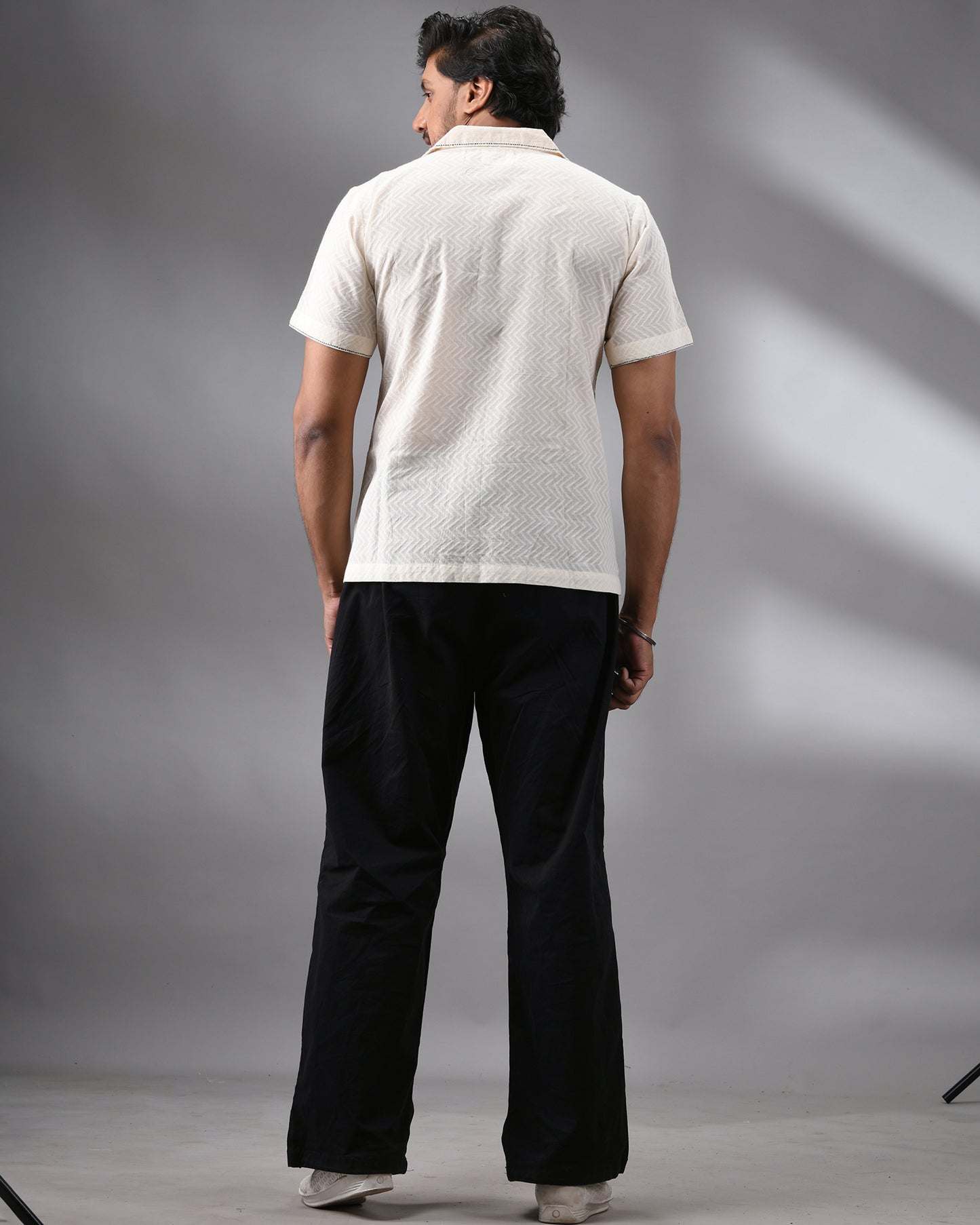 Mirror - Hand Embroidery Half Sleeve Regular Collar Shirt 100% Cotton for Men (Unisex)