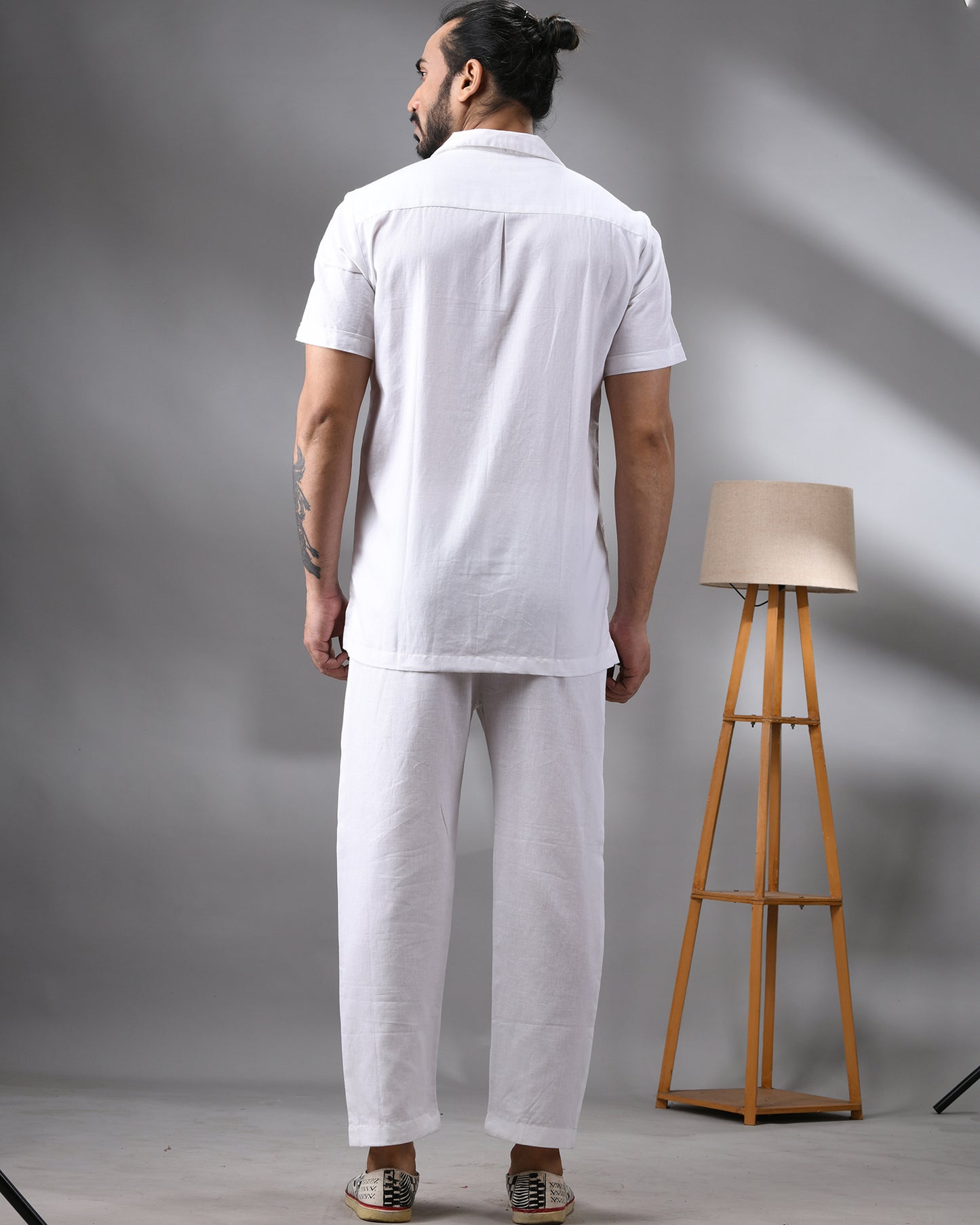 Atrangi - Thread Embroidery Half Sleeve Cuban Collar Shirt 100% Cotton for Men (Unisex)
