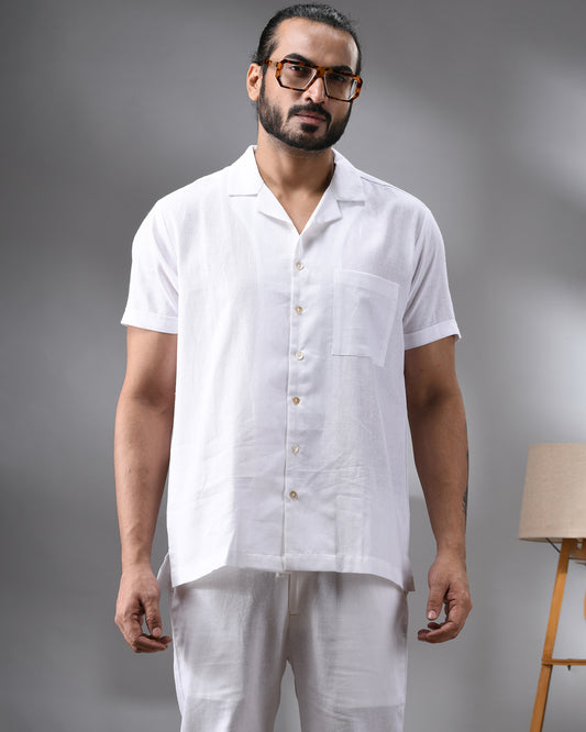 Shada - Co-Ord Set Half Sleeve Cuban Collar Shirt with Full Pant 100% Cotton for Men (Unisex)